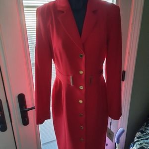 Brand New Calvin Klein Red Button Down Dress